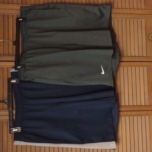 Men's Nike Athletic Shorts 2 Pair Size Large Navy & Gray Pre-owned